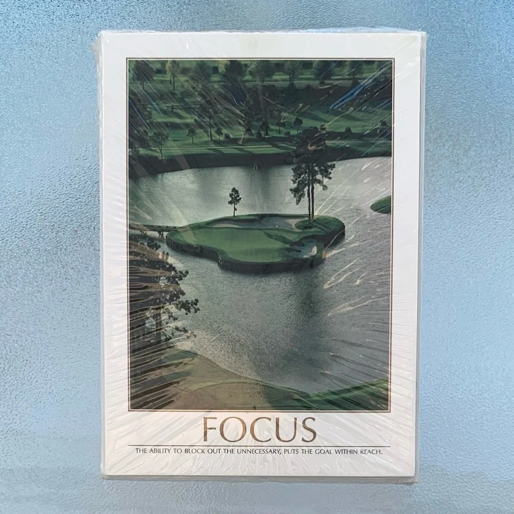 Focus Golf Scapes Inspirational Motivational Blank Note Cards ~ 12 Pack
